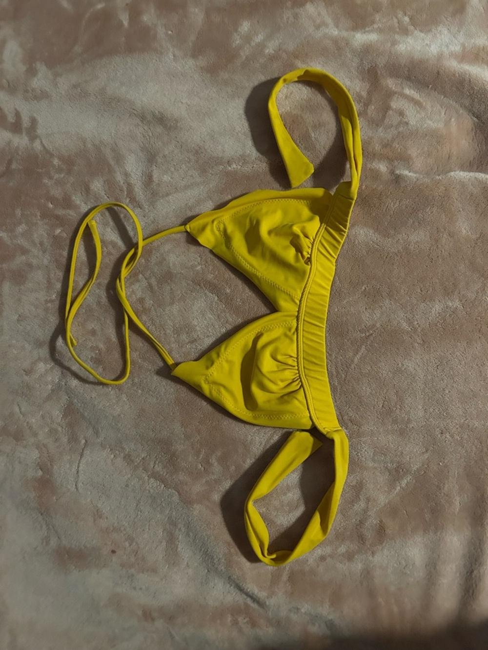 SHEIN Yellow Triangle Bikini Top